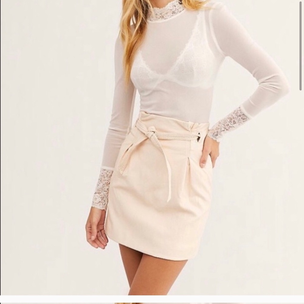 NWT Free People leather mini skirt size 4